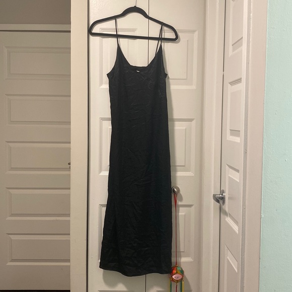 H&M Dresses Black Satin Slip Dress Poshmark
